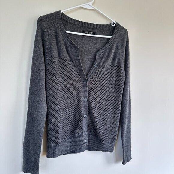 All Saints Spitalfields Knit Cardigan Sweater Button Front Crew Neck Long Sleeve - Picture 3 of 10